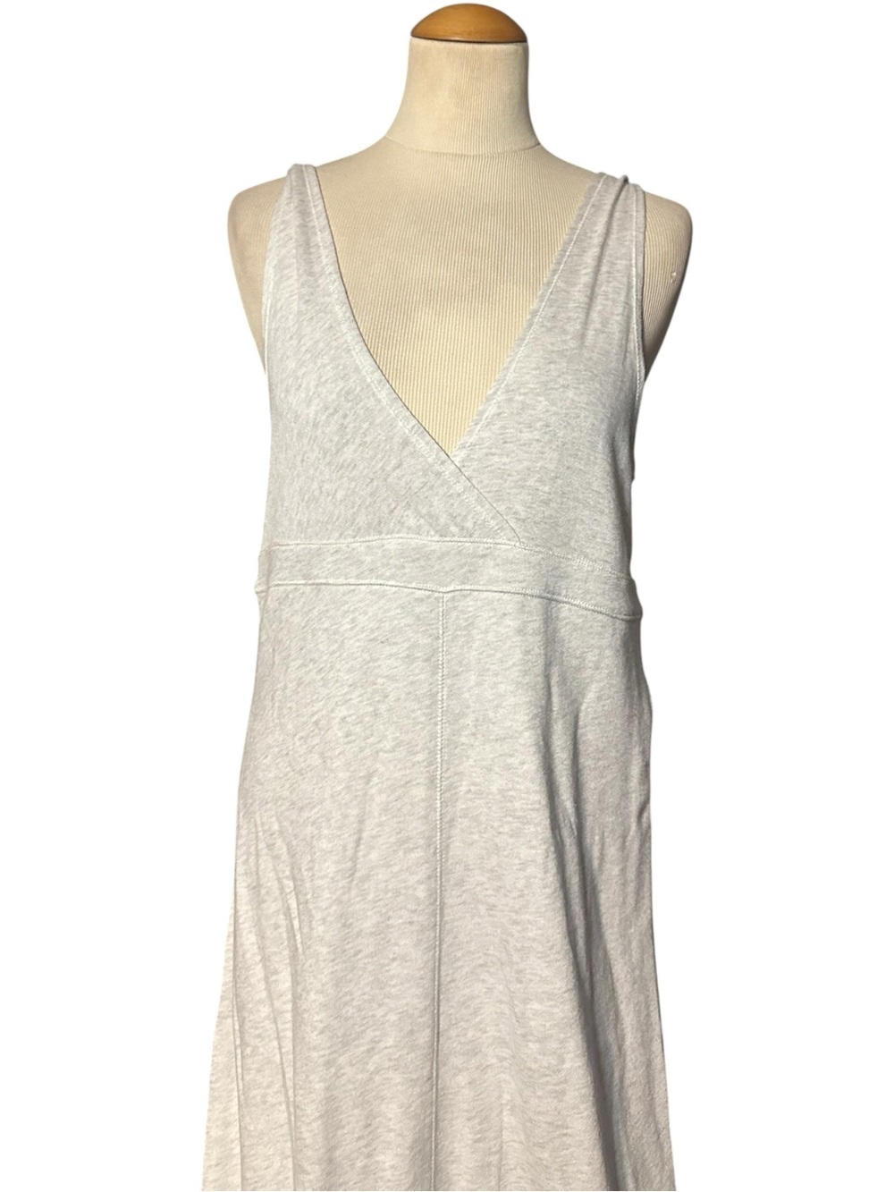 Calvin Klein Performance Quick Dry Sleeveless V-Neck Maxi Dress Light Gray Large - Picture 2 of 4